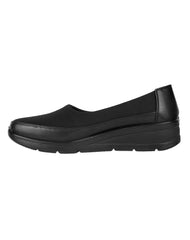 Zapato Mujer Mocasin Casual Cuña Negro Furor 19404119