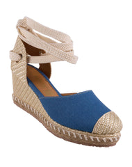 Sandalia Mujer Casual Cuña Azul Stfashion 23504202