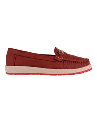 Zapato Mujer Mocasin Casual Rojo Piel Stfashion 04804211