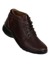 Botin Mujer Casual Cuña Café Piel Verdetabaco 02202900