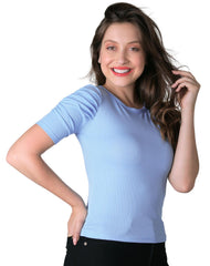 Playera Mujer Básico Camiseta Azul Stfashion 50004641