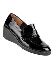 Zapato Mujer Mocasín Vestir Cuña Negro Stfashion 20304001