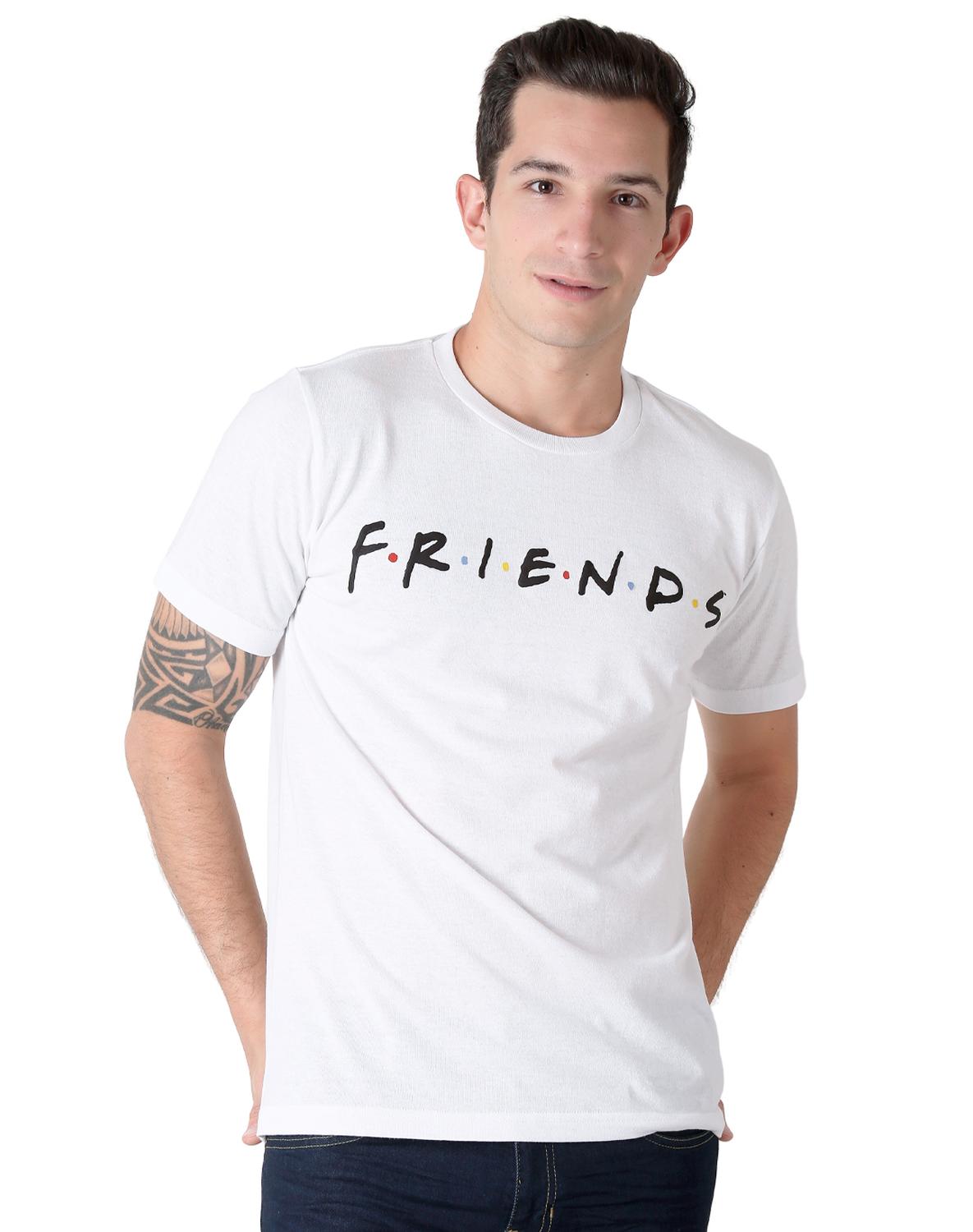 Playera Moda Camiseta Hombre Blanco Friends 58204822