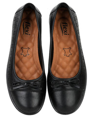 Zapato Mujer Confort Cuña Negro Piel Flexi 02503711