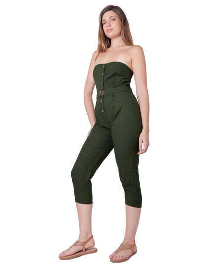 Jumpsuit Mujer Casual Verde Stfashion 79305033