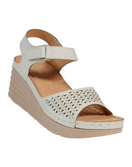 Sandalia Mujer Casual Crema Flex Mas 13604203