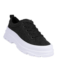 Tenis Mujer Casual Plataforma Negro Capa De Ozono 06004130