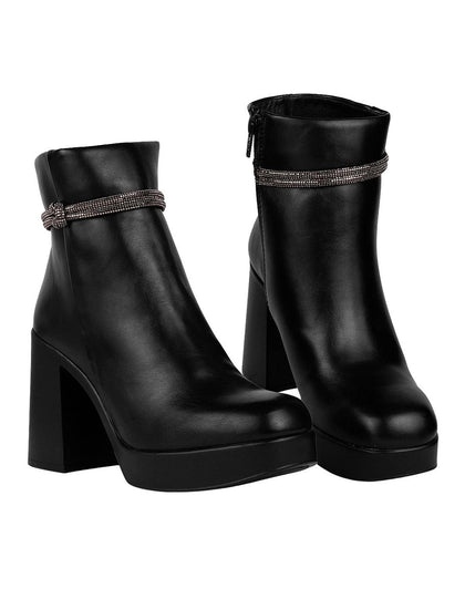 Botin Mujer Formal Tacon Negro Nomadas 03204103