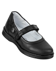Zapato Niña Escolar Piso Negro Piel Blasito 10603700