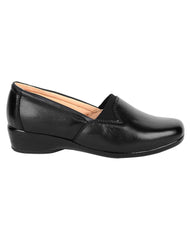 Zapato Mujer Confort Cuña Negro Piel Lory 20203103