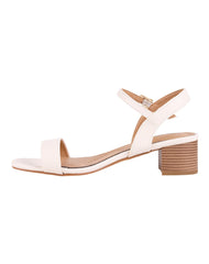 Sandalia Mujer Casual Tacon Crema Lady Paulina 02704201