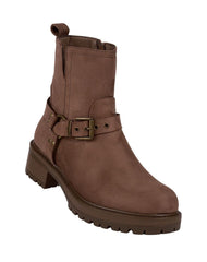 Botin Mujer Casual Tacon Café Capa De Ozono 06004103