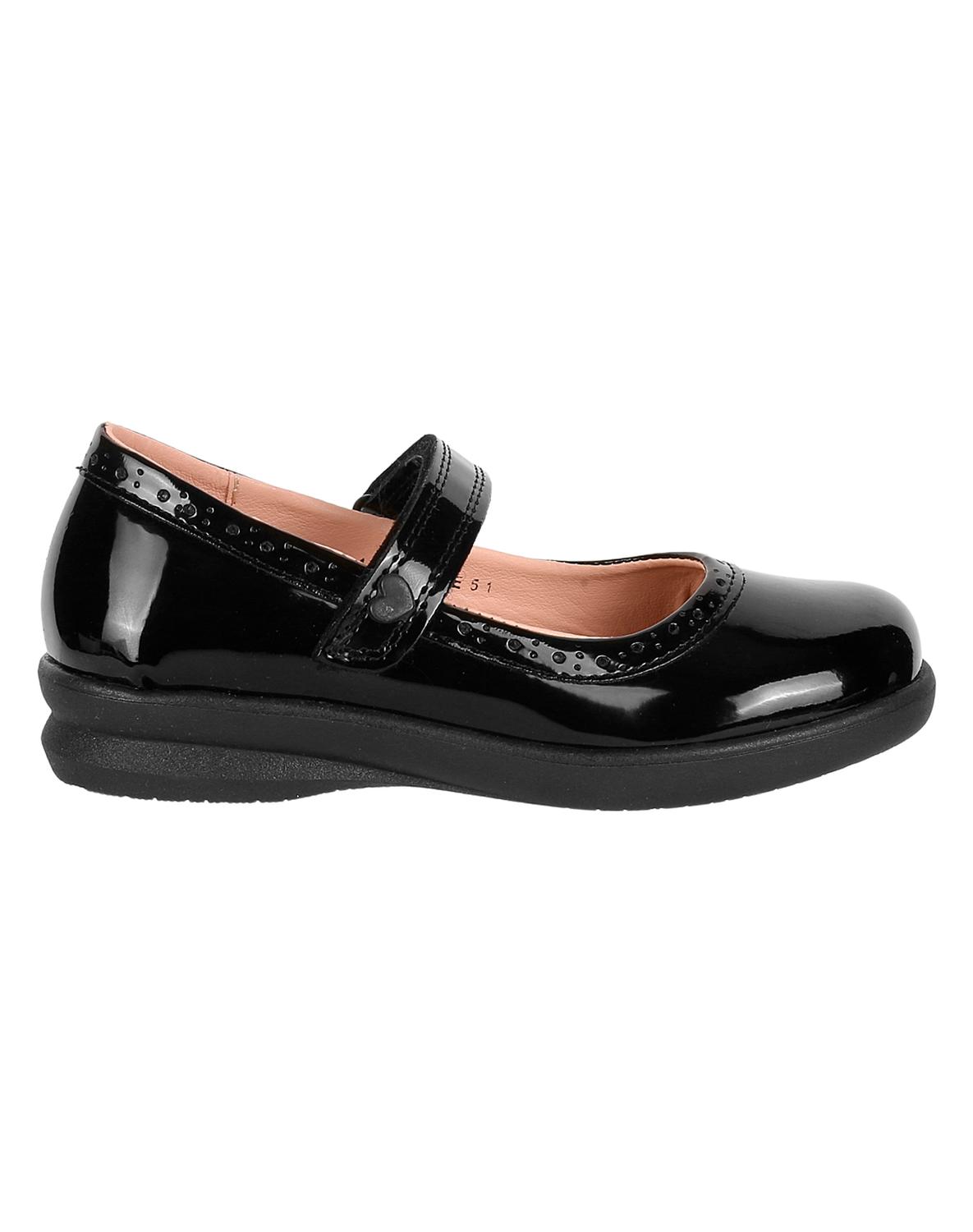 Zapato Escolar Niña Negro Tipo Charol Blasito 10603800