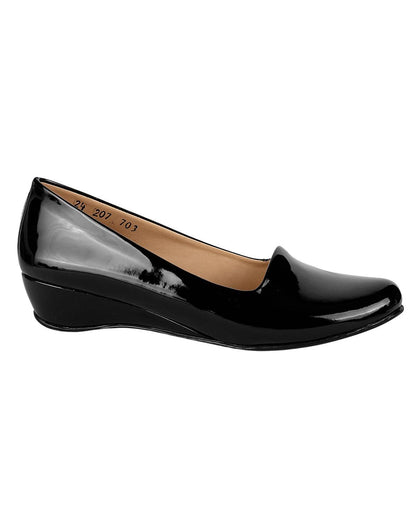 Zapato Casual Cuña Mujer Negro TipoCharol Stfashion 20203900