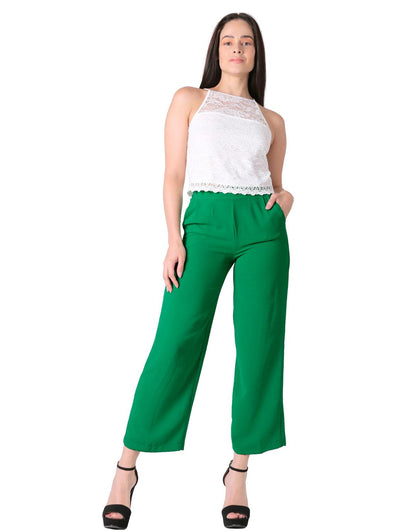 Pantalón Moda Recto Mujer Verde Stfashion 79304605