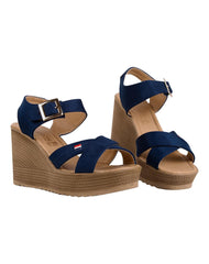 Sandalia Mujer Casual Plataforma Azul Stfashion 23504200