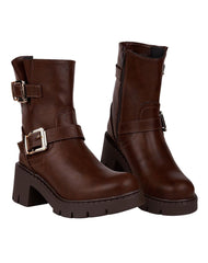 Botin Mujer Casual Tacon Café Stfashion 14404101