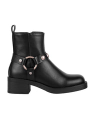 Botin Mujer Casual Tacon Negro Capa De Ozono 06004104