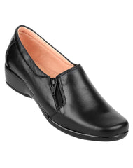Zapato Mujer Confort Cuña Negro Piel Lory 20203700