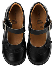 Zapato Niña Escolar Piso Negro Piel Stfashion 10503705