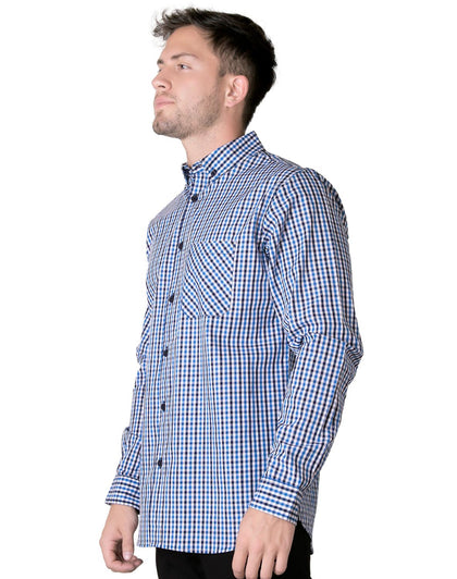 Camisa Casual Regular Hombre Azul Stfashion 54004604