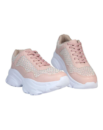 Tenis Mujer Casual Plataforma Rosa Caprice 01004100