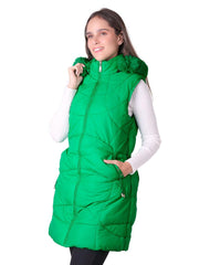 Chaleco Mujer Invernal Con Capucha Verde Roosevelt 50105237