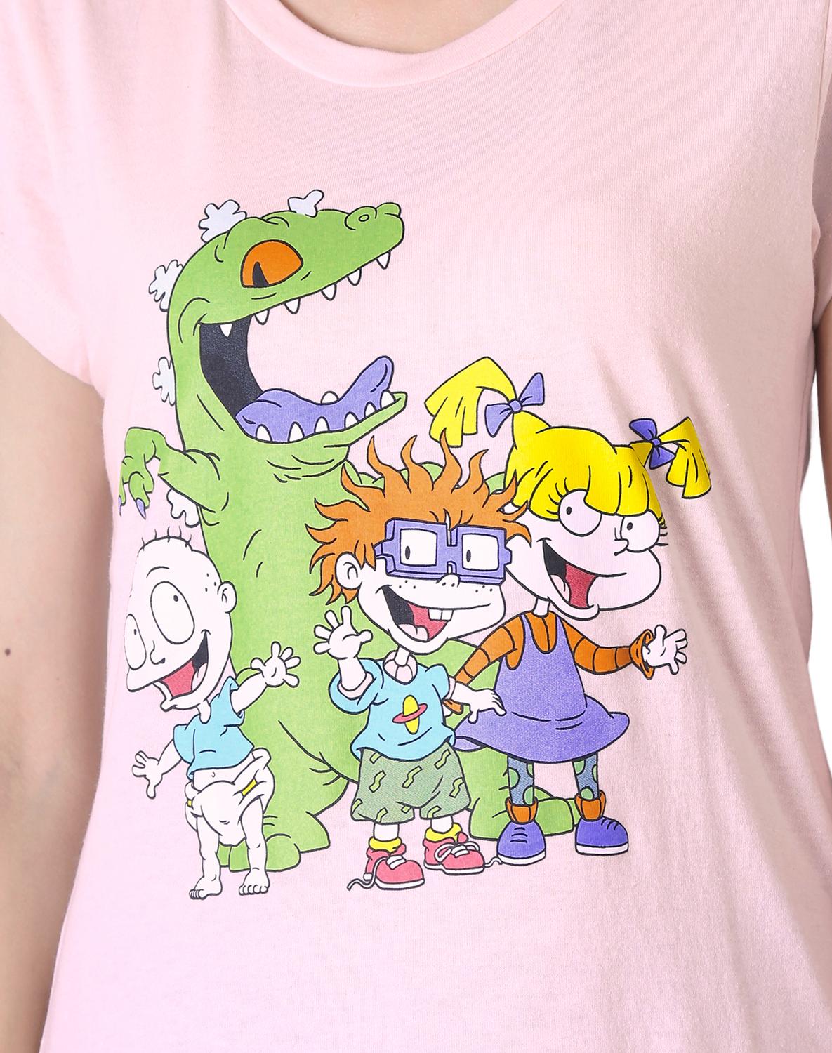 Playera Moda Camiseta Mujer Rosa Nickelodeon 58204812