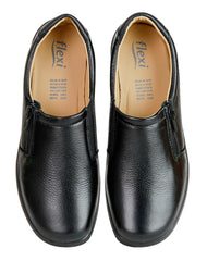 Zapato Mujer Confort Piso Negro Piel Flexi 02501200