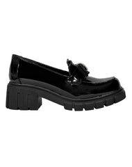 Zapato Mujer Mocasin Vestir Tacon Negro Stfashion 00304201