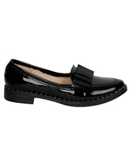 Zapato Mujer Mocasin Vestir Piso Negro Boga Shoes 24103001