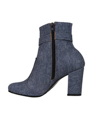 Botin Mujer Casual Tacon Azul Stfashion 00304115