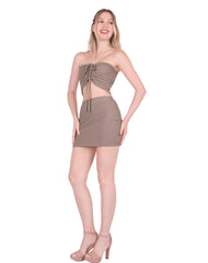 Conjunto Falda Y Top Mujer Casual Café Stfashion 79305406