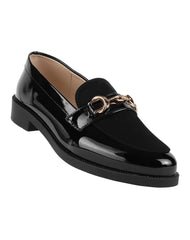 Zapato Mujer Mocasin Vestir Negro Stampa 14104204