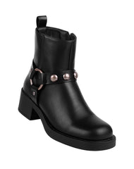 Botin Mujer Casual Tacon Negro Capa De Ozono 06004104