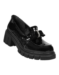 Zapato Mujer Mocasin Vestir Tacon Negro Stfashion 00304201