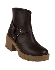 Botin Mujer Casual Tacon Café Stfashion 12304106