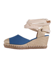 Sandalia Mujer Casual Cuña Azul Stfashion 23504202
