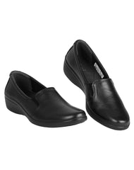 Zapato Mujer Confort Cuña Negro Piel Flexi 02502527