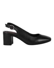 Zapatilla Mujer Tacon Negro Piel Flexi 02504232