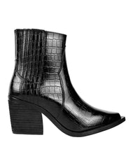 Botin Mujer Casual Tacon Negro Capa De Ozono 06004127