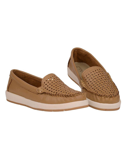 Zapato Mujer Mocasin Casual Café Piel Stfashion 04804108