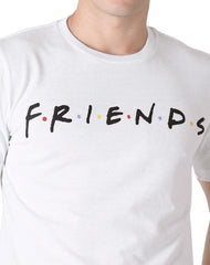 Playera Hombre Moda Camiseta Blanco Friends 58204822