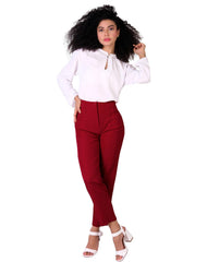 Pantalón Mujer Vestir Skinny Rojo Stfashion 79305226