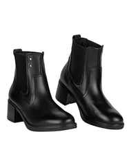 Botin Mujer Formal Tacon Negro Piel Flexi 02503903