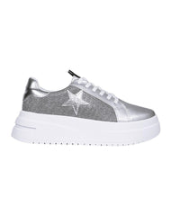 Tenis Mujer Casual Plataforma Plata Stfashion 12304114