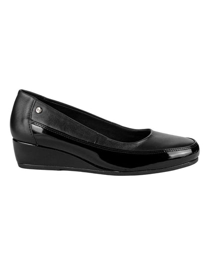 Zapato Confort Cuña Mujer Negro Piel Flexi 02503923