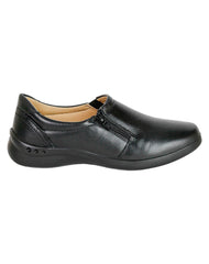 Zapato Mujer Confort Piso Negro Piel Flexi 02501200