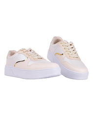 Tenis Mujer Casual Crema Newk 21404200