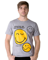 Playera Hombre Moda Camiseta Gris Smiley 58205022